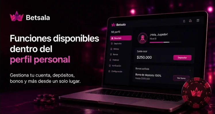 Funciones disponibles  dentro del perfil personal