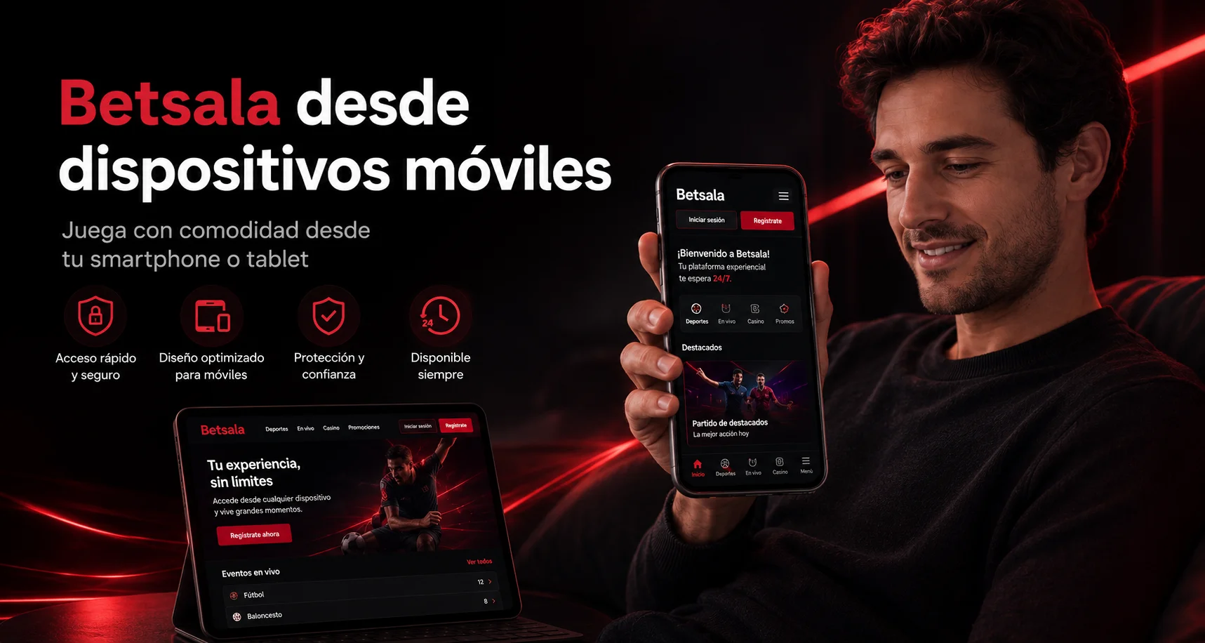 Betsala desde  dispositivos móviles
