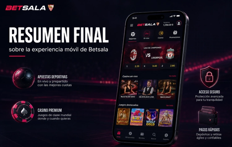 Resumen final sobre la experiencia móvil de Betsala